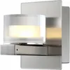 Image de Applique murale chrome salon moderne spot mural Applique led design argent, abat-jour clair, 1x led 5 watt 400 lumens blanc neutre, LxH 8 x 10 cm