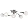 Image de Globo   Plafonnier rond 5 flammes E14   Cadre nickel mat   Verre   IP20   62,4 x 37,1 x 21,1 cm   543415O