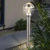 Image de Lampadaire, lampadaire, lampe d'extérieur, lampe de chemin, lampe de jardin, balcon, IP44, acier inoxydable, argent, finition satinée claire, 1x led