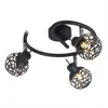 Image de Plafonnier salon gris boule aluminium maille cristal lampe plafonnier spot rond, spots mobiles, 3x G9, 25 cm