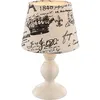 Image de Lampe de table Lampe de chevet Lampe de chambre à coucher Lampe de table couleur café Textile Lampe de salon, métal, 1x E14, DxH 17 x 28 cm