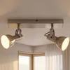 Image de Plafonnier Luminaire Spots Mobile Métal Nickel Blanc Mat Salon Lit