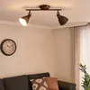 Image de Spot de plafond 2 flammes lampe de salon plafonnier couleur rouille plafonnier, métal, 2x E14, LxH 45 x 21 cm