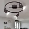 Image de Plafonnier, luminaire de salon, lampe de salle à manger, spot, spot de plafond, métal marron rouille, spots 3 lampes, orientable GU10, led 3W 250Lm