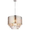 Image de Cristal suspendu lumière textile pendule chambre éclairage plafonnier argent Globo 15188H3