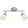 Image de Plafonnier led chromé 2 lampes, spot de plafond orientable, cristaux, 2x led 5 watts 430 lumens blanc neutre, LxH 35 x 21 cm