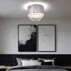 Image de Globo - Plafonnier éclairage lampe tissu feuille d'argent cristal rideau 15188D3