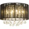 Image de Plafonnier led luminaire suspendu verre cristal salon suspension soie noir Globo 15095D