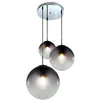 Image de Globo - Plafonnier chromé salon éclairage boule de verre lampe fumée 15861-3
