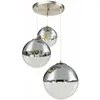 Image de Globo   Suspension boules verre transparent nickel chrome mat   Dimensions sphères 20/25/30 cm   Douilles E27   Tension 220-240V   158513