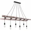 Image de Luminaire à pendule suspendu rétro pour chambre d'amis, plafonnier à échelle en bois Globo 15348-6