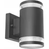 Image de Lampe de tache de mur extérieur vers le haut vers le bas éclairage de cour anthracite en verre d'aluminium léger