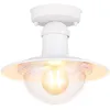 Image de Plafonnier blanc Lampe d'extérieur Lampe de balcon Plafonnier d'extérieur, métal, 1x douille E27, DxH 23,6x21,5 cm