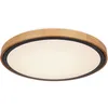 Image de Globo - plafonnier cct pour chambre à coucher, style maison de campagne, aspect bois, marron, métal, opale, 1 led 24 w, 1000 lm, 3