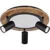 Image de Globo - Plafonnier 3 niveaux plafonnier spot orientable bois clair, 3x GU10, 1x led 15W 1300Lm blanc chaud, DxH 40x18 cm