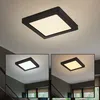 Image de Globo Lighting - Panneau led plafonnier noir salon lumière chambre à coucher, couleurs de lumière réglables, 12W 900lm blanc chaud, blanc neutre,
