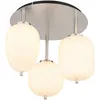 Image de Globo - Plafonnier plafonnier lampe de salon lampe de chambre, 3 ampoules, métal nickel verre mat opale, douilles E14, DxH 46x36cm