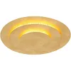 Image de Globo Lighting - Plafonnier Lampe de salon Lampe de chambre à coucher led dorée, métal, led 24W 1500Lm blanc chaud, DxH 35x4,7cm