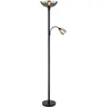 Image de Lampadaire, plafonnier, lampadaire, lampe de lecture, lampe de chambre, lampe de salon, métal noir, verre fumé, commutable séparément, spot de
