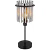 Image de Lampe de table, lampe d'appoint, lampe de chambre, lampe de chevet, lampe de table, lampe de salon, métal noir, tiges de verre fumé, 1x E14, h 37,5 cm