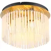 Image de Globo Gorley Plafonnier couleur or, abat-jour en verre opale mat, 5 ampoules E14