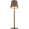 Image de Lampe de table lampe d'extérieur dimmable lampe de table led batterie usb lampe de jardin, métal plastique marron opale, 3W 130Lm blanc chaud, DxH