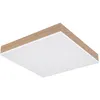 Image de Globo - Plafonnier plafonnier lampe de salon lampe led aluminium aspect bois 30x30 cm