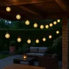 Image de Lampe solaire guirlande lumineuse noir extérieur lumière led décorative lampe de patio, boules étanche batterie 6-8m, 20x led 2700K, DxL 1.8x280 cm