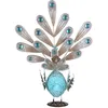 Image de Paon solaire lumière décorative lampe solaire paon lumière extérieure figure animale solaire, pierres décoratives en métal, IP44, led 0,06W, LxlxH