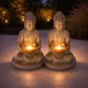 Image de Lampe solaire Bouddha décoration de jardin Feng Shui Lampe solaire Bouddha, gris, 1x 0,06 watt, DxH 18x28 cm, lot de 2