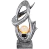 Image de Globo   Lampe solaire extérieure décorative effet feu   Boule de verre craquelé   1x LED 3000K blanc chaud   IP44   Autonomie 8h   L25,5x11xH45cm