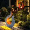 Image de Lampe solaire à led aspect flamme Lampe d'extérieur Jardin Lampe solaire sculpture Lampe de jardin, batterie IP44, noir gris doré, set de 2