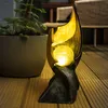 Image de Lampes solaires solaires à flamme led pour décoration de jardin extérieur Lampe solaire avec effet flamme, sculpture marron or avec effet lumineux