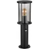Image de Lampadaire, lampadaire, lampe de jardin, lampe d'extérieur avec détecteur de mouvement, acier inoxydable, verre fumé, E27, h 45 cm