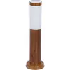 Image de Lampes de chemin extérieur en acier inoxydable lampadaire jardin patio lampe debout à l'extérieur, aspect bois opale rustique, 1x E27, DxH 7,6x45 cm