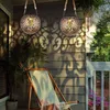 Image de Lampe solaire suspension lumière décoration de jardin led jardin rond extérieur table lumineuse suspension en forme de boule, métal cuivre argent, 1x