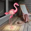 Image de Lampes solaires pour figurine d'extérieur sculpture de jardin lampe d'extérieur Lampes de jardin solaires forme flamant rose, avec piquet de sol