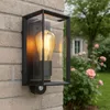 Image de Applique d'extérieur lampe de porte d'entrée lampe de jardin détecteur de mouvement noir clair h 28 cm