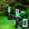 Image de Lampadaire éclairage extérieur dimmable avec télécommande fumée cuivre extérieur avec détecteur de mouvement lampadaire de jardin, plastique inox, 1x