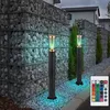 Image de Lampadaire éclairage extérieur dimmable avec télécommande fumée cuivre extérieur avec détecteur de mouvement lampadaire de jardin, plastique inox, 1x
