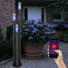 Image de Lampes d'extérieur en acier inoxydable Lampe d'extérieur sur pied Lampe de jardin noire, cuivre fumé, App-Control, 3x Smart rgb led 10W 806Lm, DxH 28