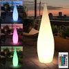 Image de Lampadaire d'extérieur rgb led lampe de terrasse à intensité variable jardin avec télécommande, plastique blanc, variateur changeur de couleur, h 120