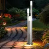 Image de Lampadaire led d'extérieur en acier inoxydable, grand luminaire d'extérieur, lampe de jardin 170 cm, 3 colonnes argentées, 3x 11W 3x 1055lm blanc