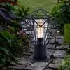 Image de Lampadaire extérieur lampadaire extérieur jardin noir Lampadaire extérieur inox, abat-jour treillis design industriel, 1x E27, h 31,5 cm