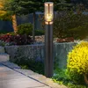 Image de Lampe de chemin d'accès Lampe de jardin Lampadaire d'extérieur Lampadaire en acier inoxydable, accent cuivre fumée noire, 1x E27, DxH 7,6x80 cm