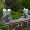Image de Lampe solaire Grenouille grise Figure solaire Grenouille Lampe d'extérieur aspect pierre solaire, batterie IP44, led 2x 0,06 Watt, LxlxH 17x14x21 cm,