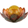 Image de Lampes d'extérieur de jardin lumière solaire décorative led lumière solaire en forme de fleur de lotus, boule de verre couleur or, led, 22cm, terrasse