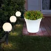 Image de Lampe solaire prise lampe boule lumineuse extérieure avec piquet pot de fleur solaire, 1x pot de fleur 3x boule, ampoules led, lot de 4