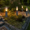 Image de Borne lumineuse d'extérieur, borne lumineuse d'extérieur, lampes de jardin anthracite, lampadaire balcon, acier inoxydable fumé, 1x douille E27, DxH