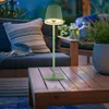 Image de Lampe solaire led Lampe de table extérieure argent Batterie Lampe de jardin Lampe de terrasse, métal plastique satiné, étanche aux éclaboussures,